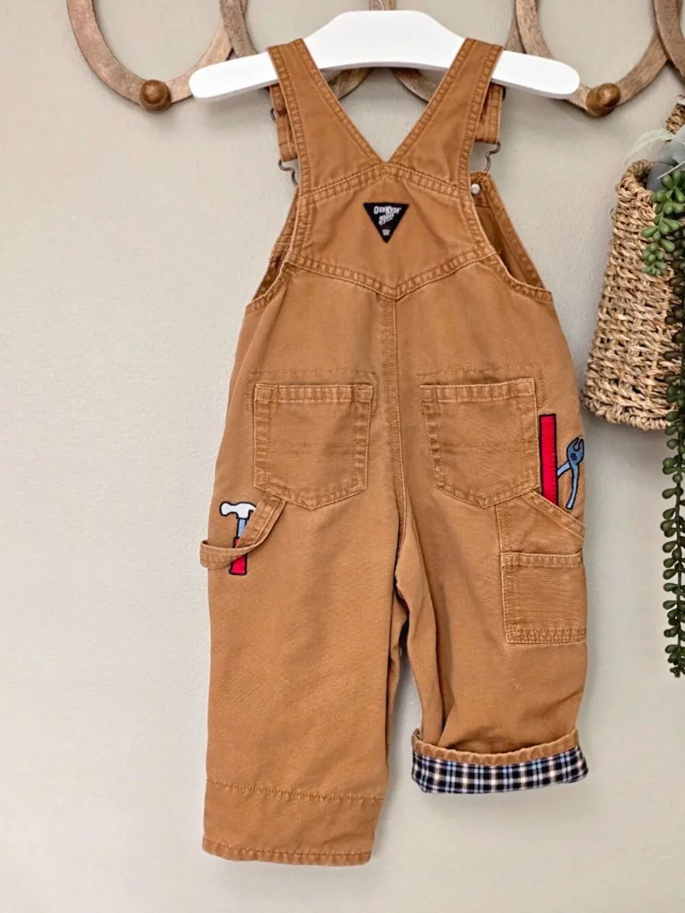 OshKosh B’gosh Khaki Handyman Overalls – Infant Size 12 Months